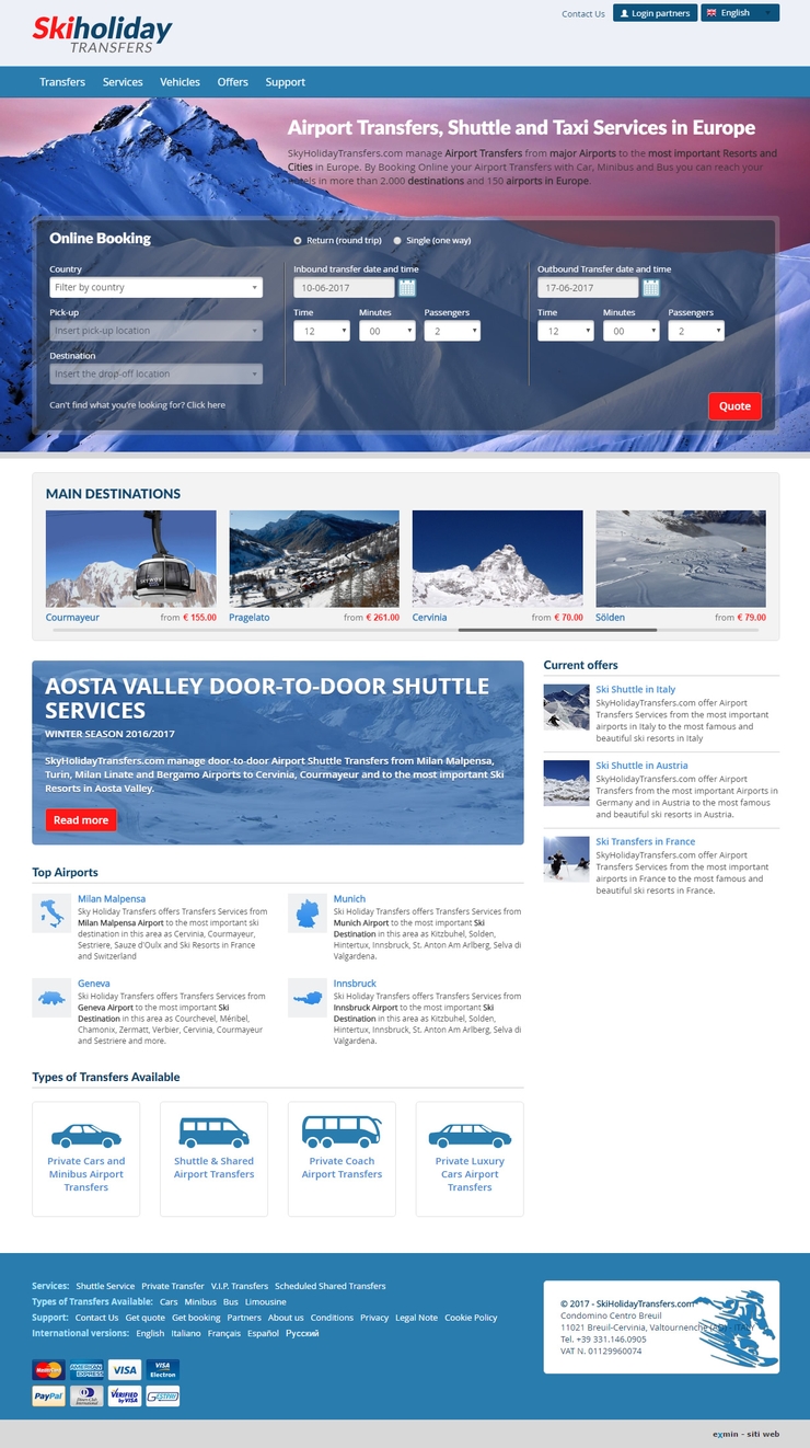 SkiHolidayTransfers.com - Trasferimenti Privati per le principali località sciistiche.